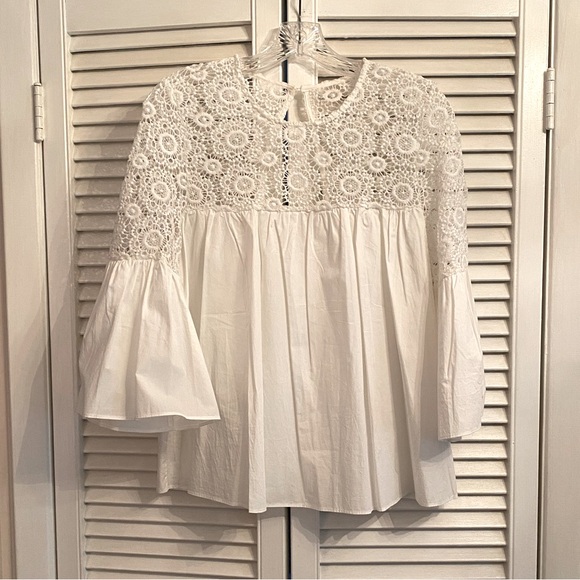 Chicwish white crochet detail top size M - Picture 1 of 6
